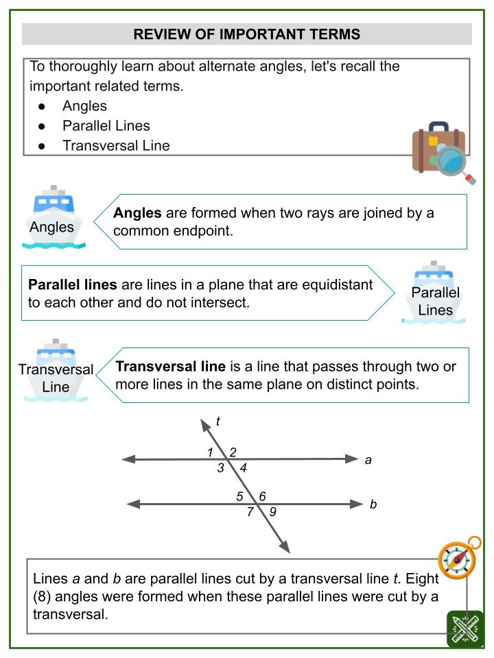 Alternate Angles (Expedition Themed) Worksheets