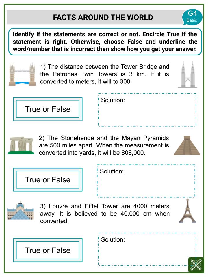 Conversion of Like Units (Measures of Distance) (Landmarks and Monuments Themed)