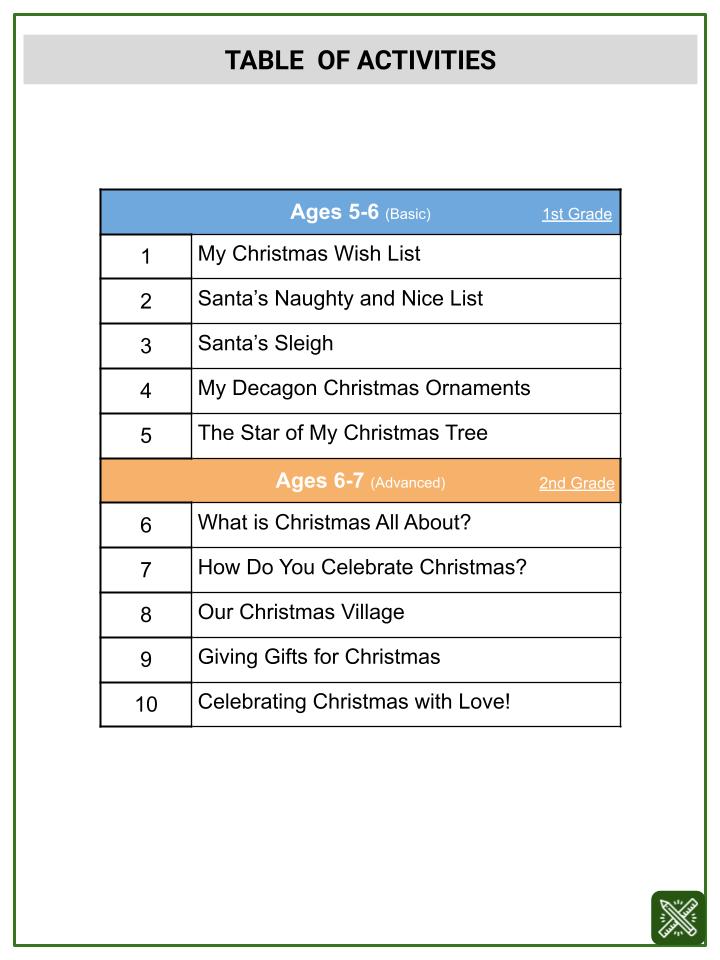 Decagon (Christmas Themed) Worksheets