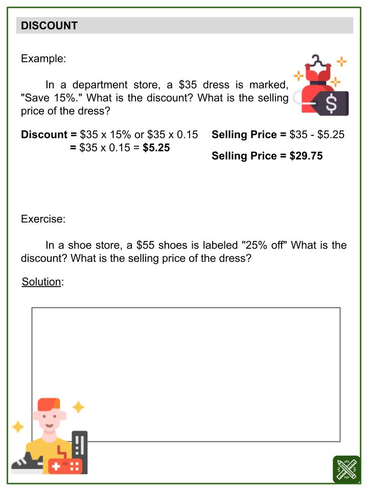 Discount (Black Friday Sale Themed) Worksheets