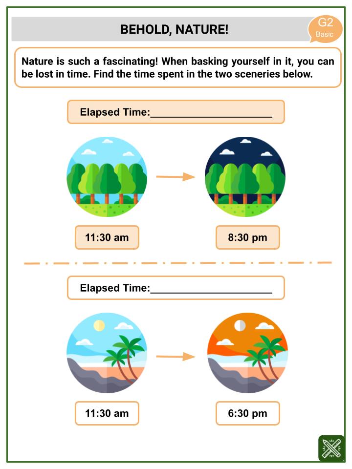 Elapsed Time (Earth Hour Themed) Worksheets