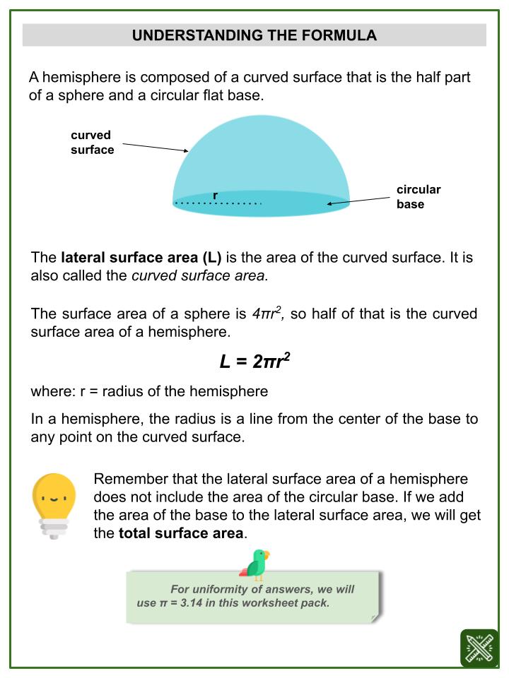 Lateral Area of a Hemisphere (Rio Carnival Themed) Worksheets