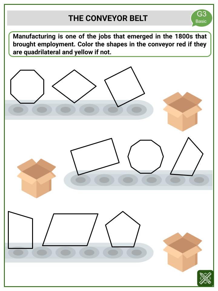 Shape Categories (Labor Day Themed) Worksheets